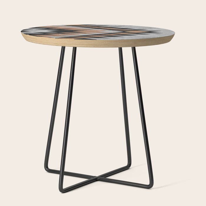 Urban Tribal Pattern No.10 - Aztec - Concrete And Wood Side Table