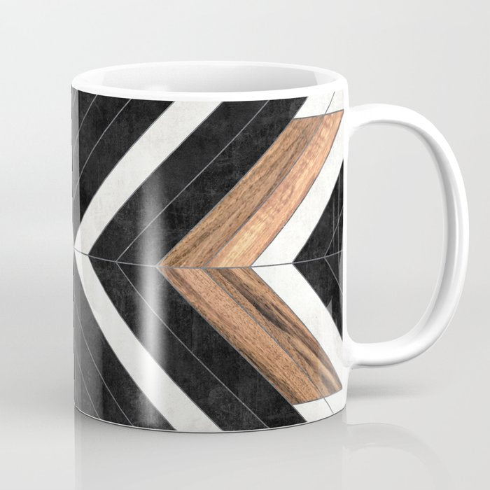Urban Tribal Pattern No.1 - Concrete And Wood Coffee Mug