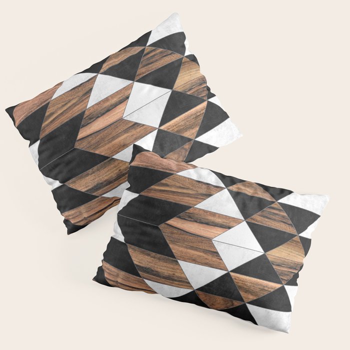 Urban Tribal Pattern No.9 - Aztec - Concrete And Wood Pillow Sham