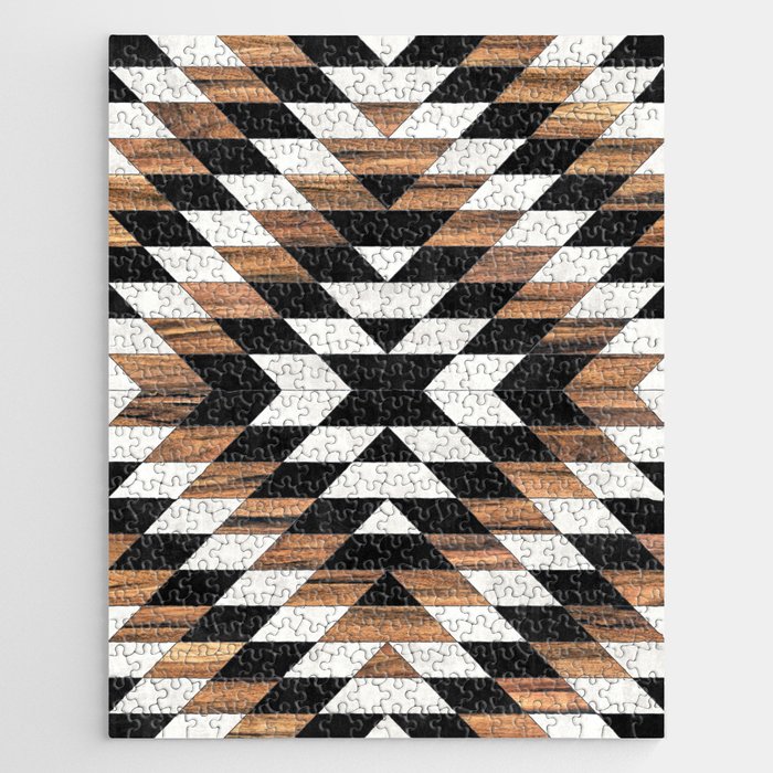 Urban Tribal Pattern No.13 - Aztec - Concrete And Wood Jigsaw Puzzle