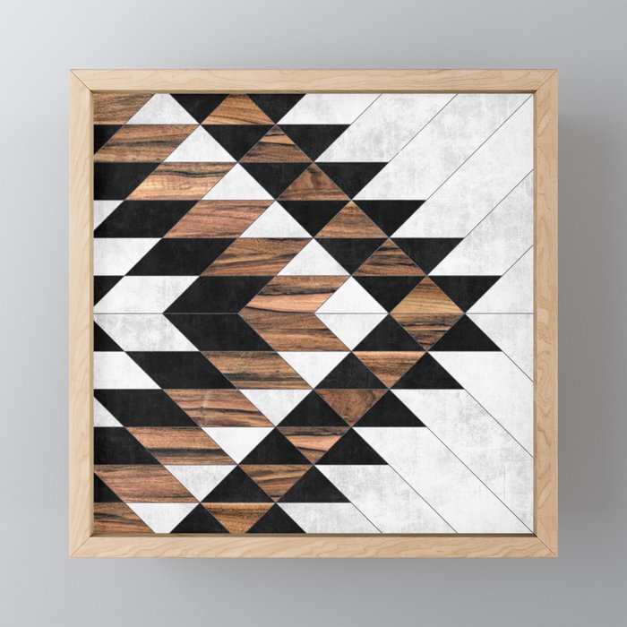 Urban Tribal Pattern No.9 - Aztec - Concrete And Wood Mini Art Print
