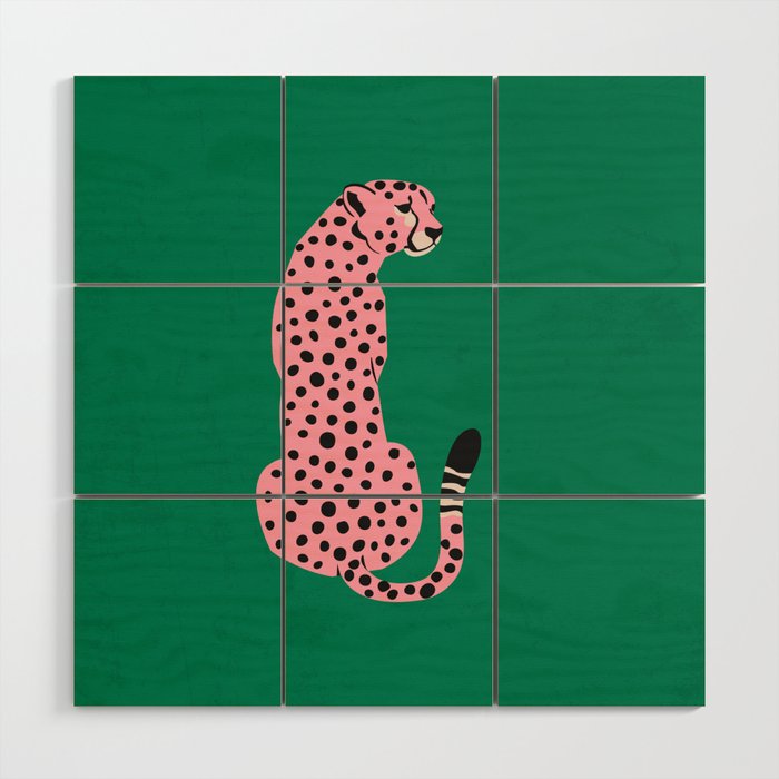 The Stare: Pink Cheetah Edition Wood Wall Art