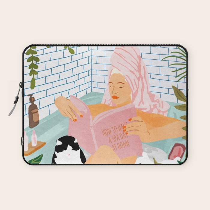 How To Have A Cat Spa Day At Home | Modern Bohemian Home DéCor | Pet Bathroom Urban Jungle  Laptop Sleeve