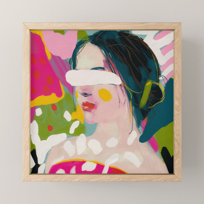 Look At Me, Woman Portrait Contemporary Mini Art Print