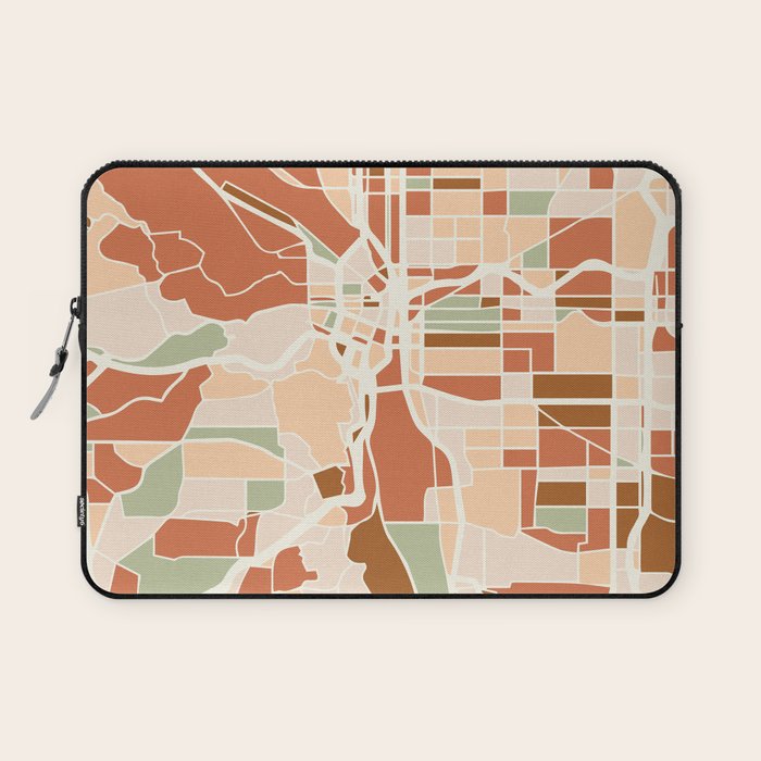 Portland Oregon City Map Earth Tones Laptop Sleeve