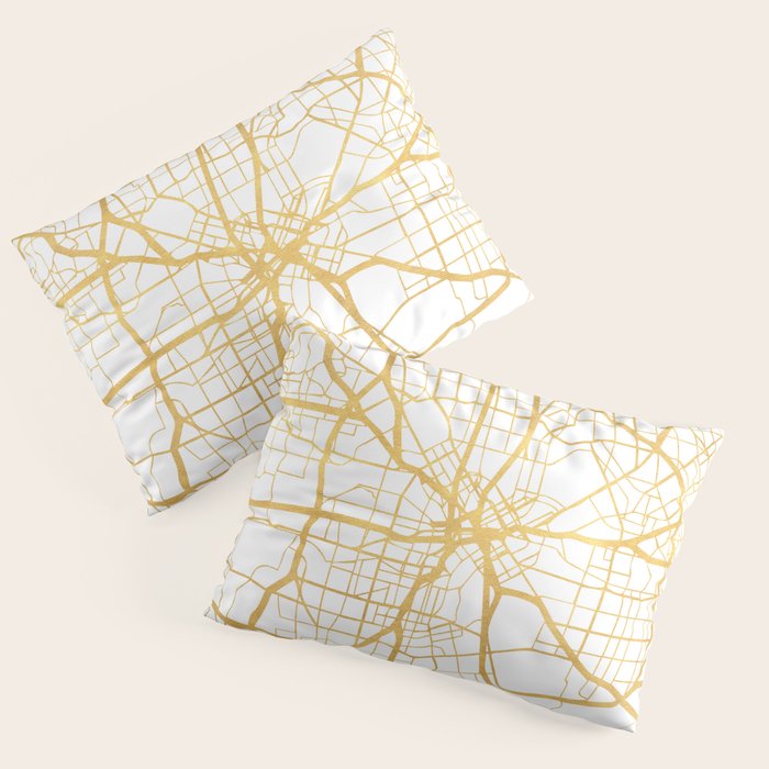 Dallas Texas City Street Map Art Pillow Sham