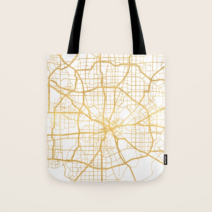 Dallas Texas City Street Map Art Tote Bag