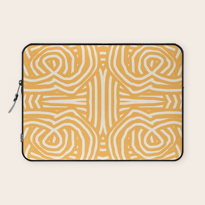 Yellow Mustard Boho Stripe Laptop Sleeve