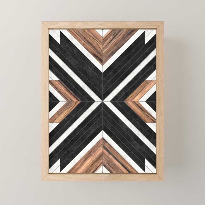 Urban Tribal Pattern No.1 - Concrete And Wood Mini Art Print