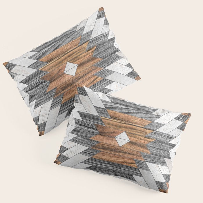 Urban Tribal Pattern No.8 - Aztec - Wood Pillow Sham