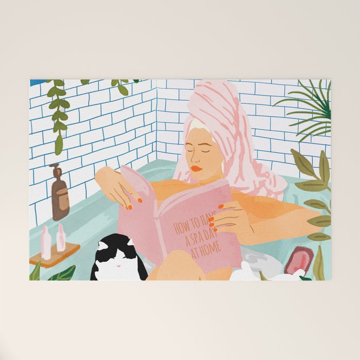 How To Have A Cat Spa Day At Home | Modern Bohemian Home DéCor | Pet Bathroom Urban Jungle  Welcome Mat