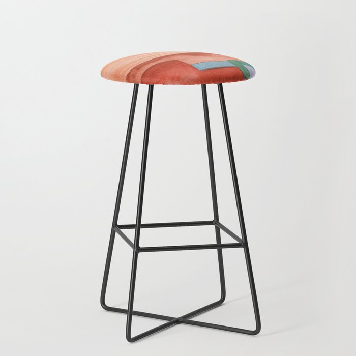 Abstract Desert Landscape Watercolor Stool