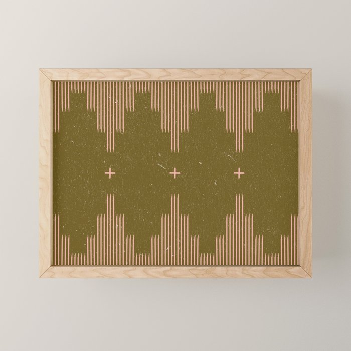 Southwestern Minimalist Retro Green & Pink Mini Art Print