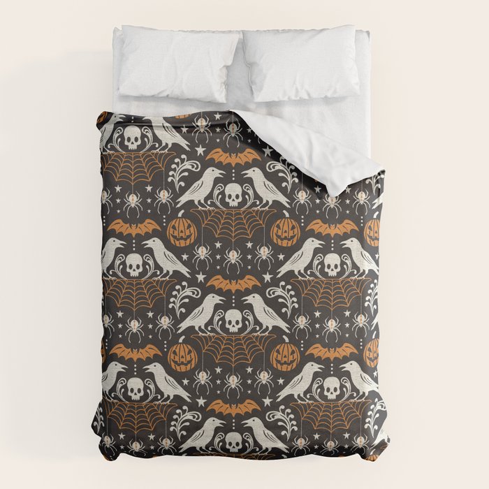 All Hallows' Eve - Black Orange Halloween Duvet Cover