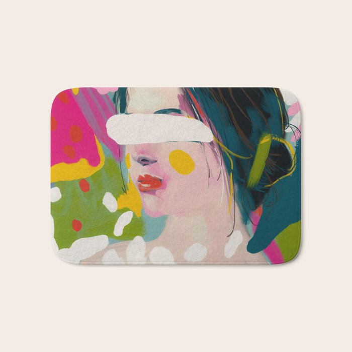 Look At Me, Woman Portrait Contemporary Bath Mat