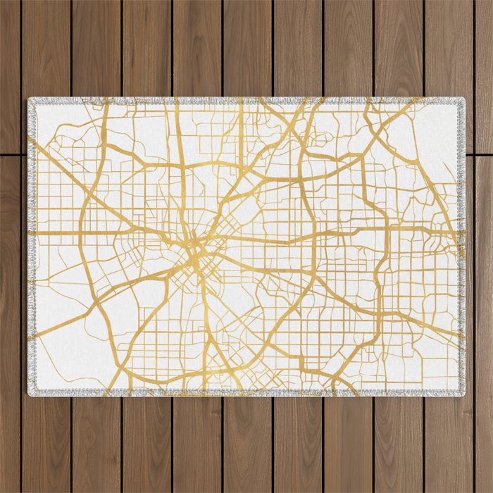 Dallas Texas City Street Map Art Outdoor Rug
