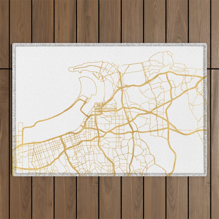 San Diego California City Street Map Art Outdoor Rug