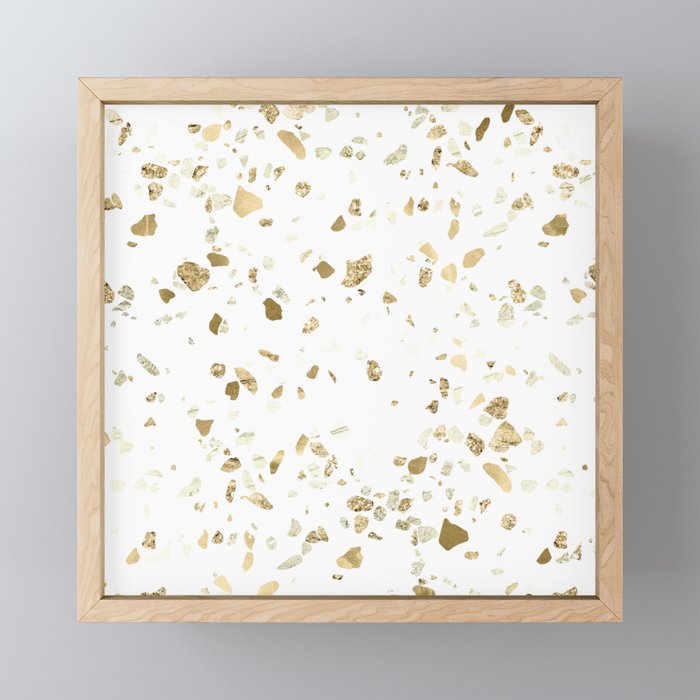 Metallic Gold Terrazzo Sparkle Mini Art Print