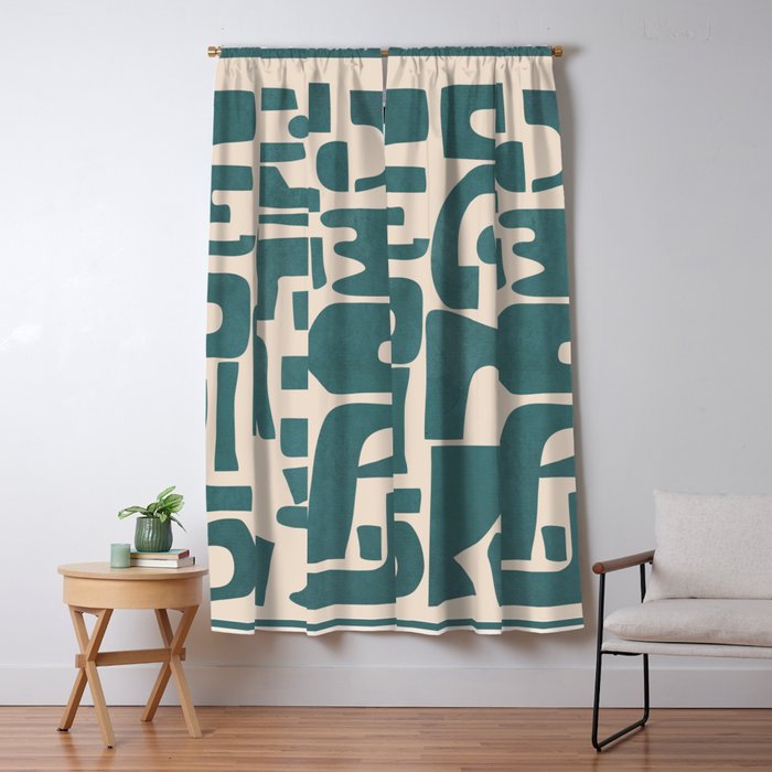 Organic Contemporary Modern Shapes 12 Window Curtain
