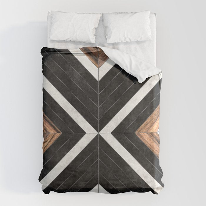 Urban Tribal Pattern No.1 - Concrete And Wood Duvet Cover