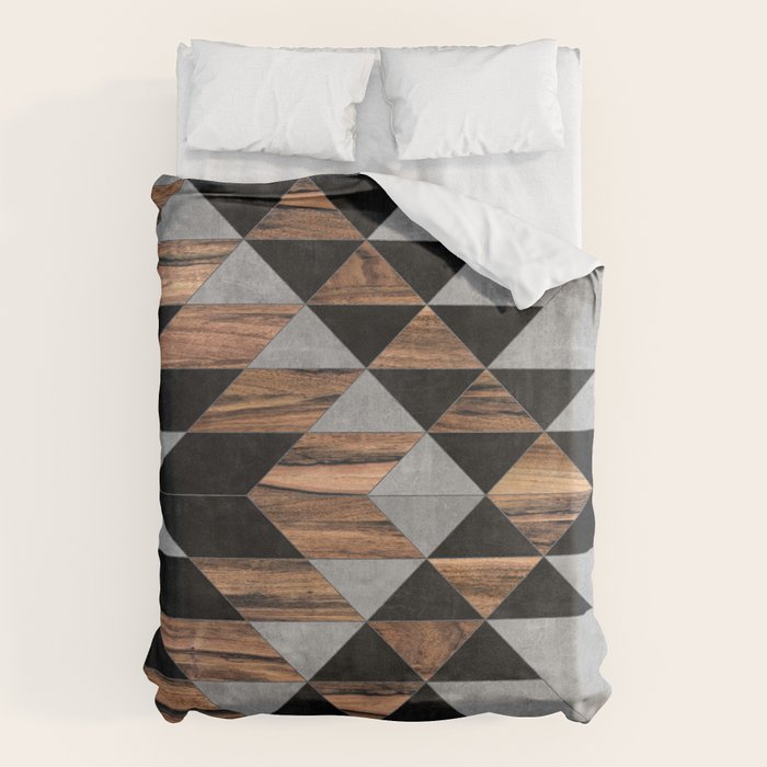Urban Tribal Pattern No.10 - Aztec - Concrete And Wood Duvet Cover