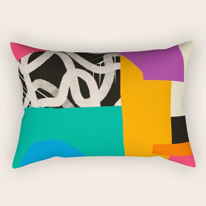 Mid Century Collage | Pattern 07: The Retro Edition Rectangular Pillow