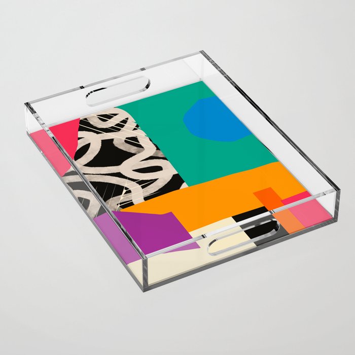 Mid Century Collage | Pattern 07: The Retro Edition Acrylic Tray