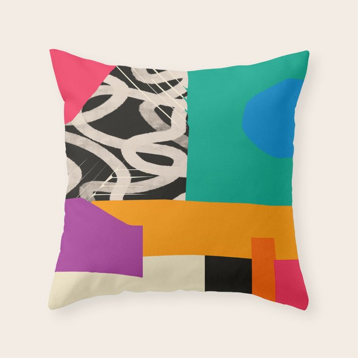 Mid Century Collage | Pattern 07: The Retro Edition Throw Pillow