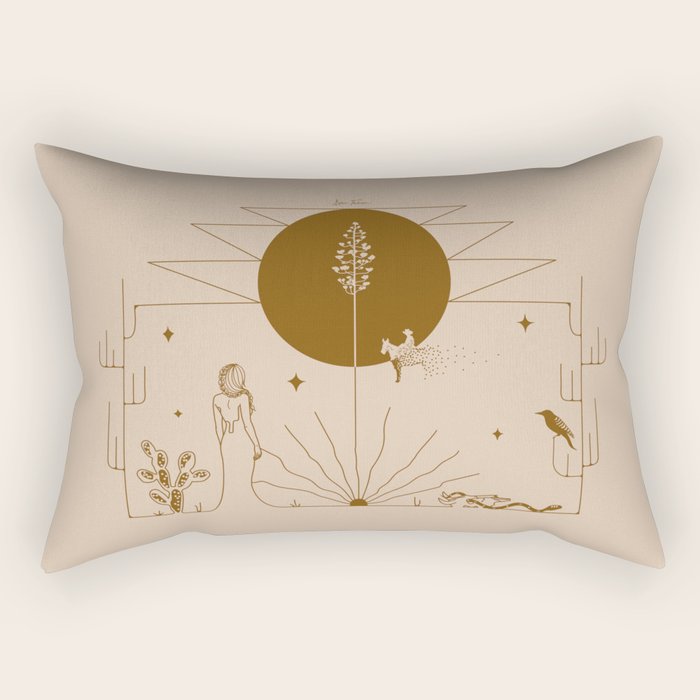 It Was All A Dream - Tan & Rust Rectangular Pillow