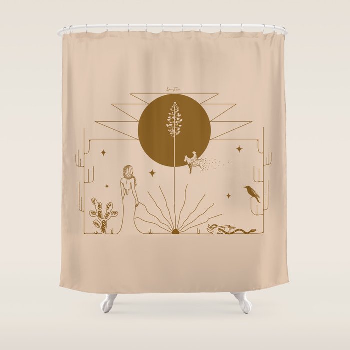 It Was All A Dream - Tan & Rust Shower Curtain