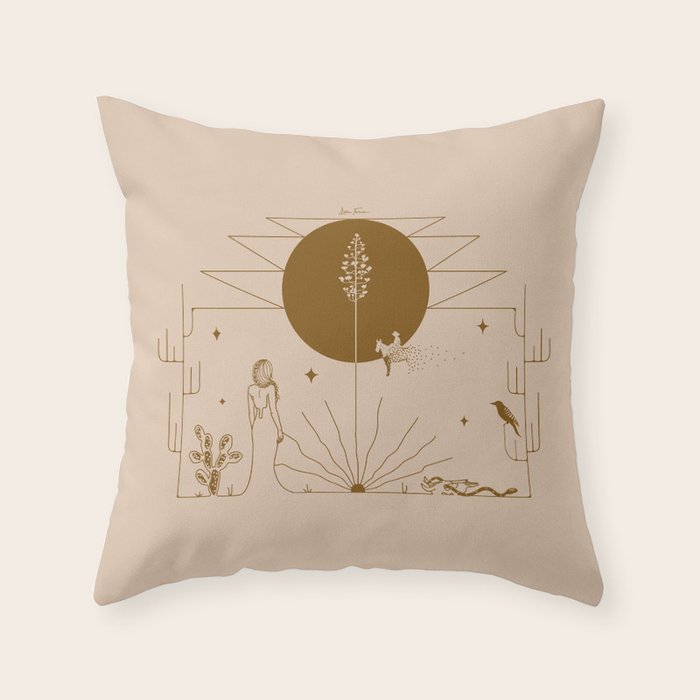 It Was All A Dream - Tan & Rust Throw Pillow