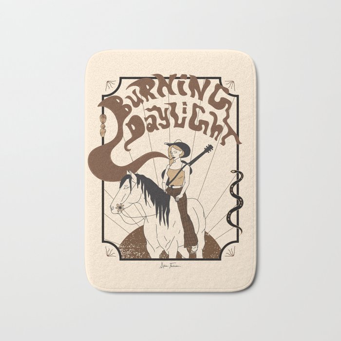Burning Daylight - Black, Cream, Rust Bath Mat