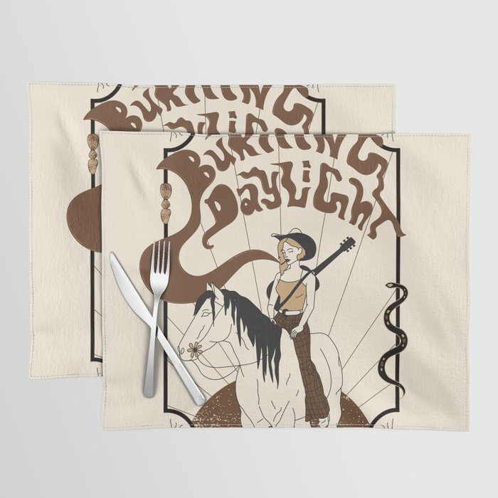Burning Daylight - Black, Cream, Rust Placemat