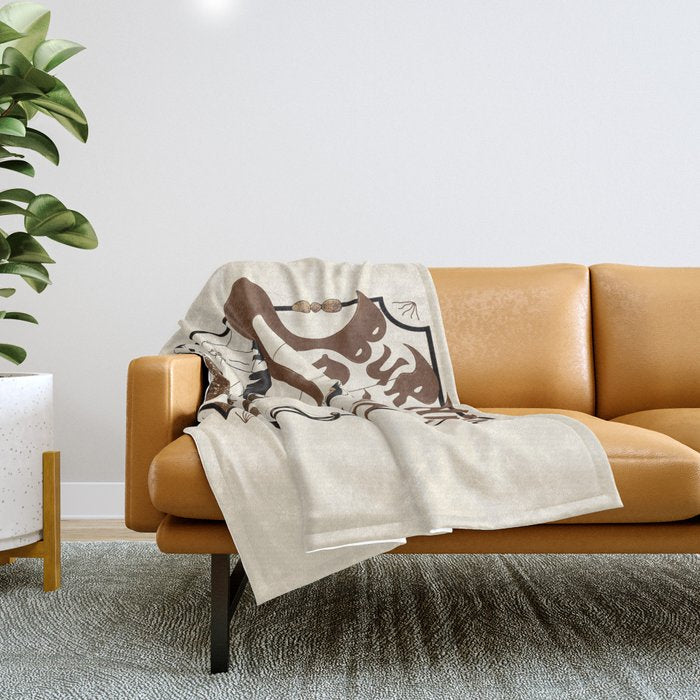 Burning Daylight - Black, Cream, Rust Throw Blanket