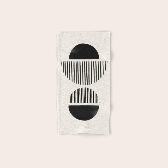 Balancing Stripes No.1 | Black Bath Towel