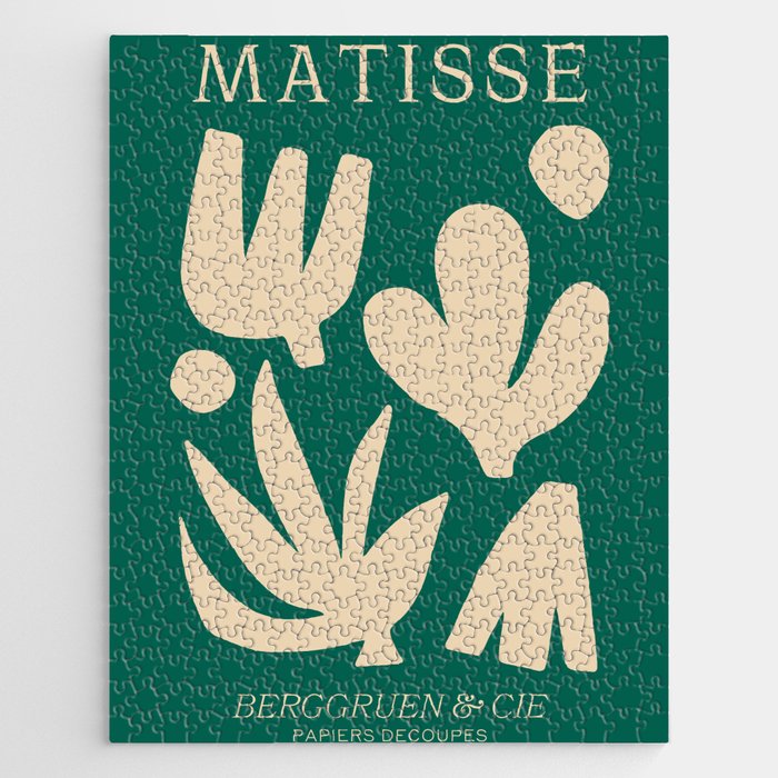 Bottle Green Collage: Paper Cutouts Matisse Edition Jigsaw Puzzle