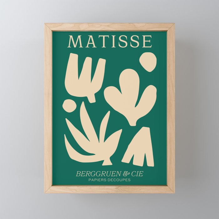 Bottle Green Collage: Paper Cutouts Matisse Edition Mini Art Print
