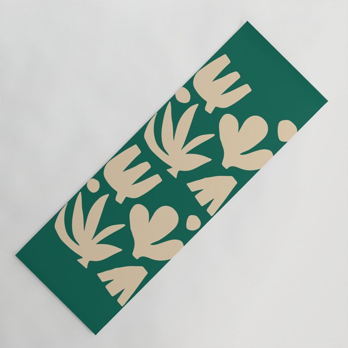 Bottle Green Collage: Paper Cutouts Matisse Edition Yoga Mat