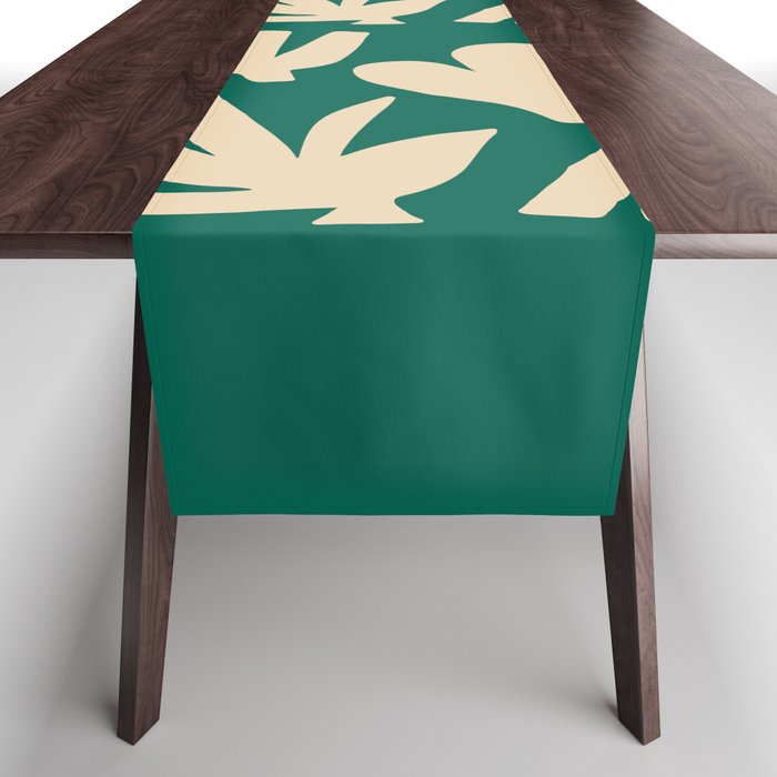 Bottle Green Collage: Paper Cutouts Matisse Edition Table Runner
