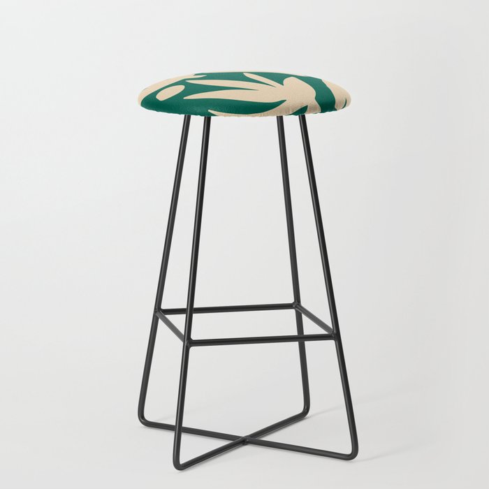 Bottle Green Collage: Paper Cutouts Matisse Edition Stool