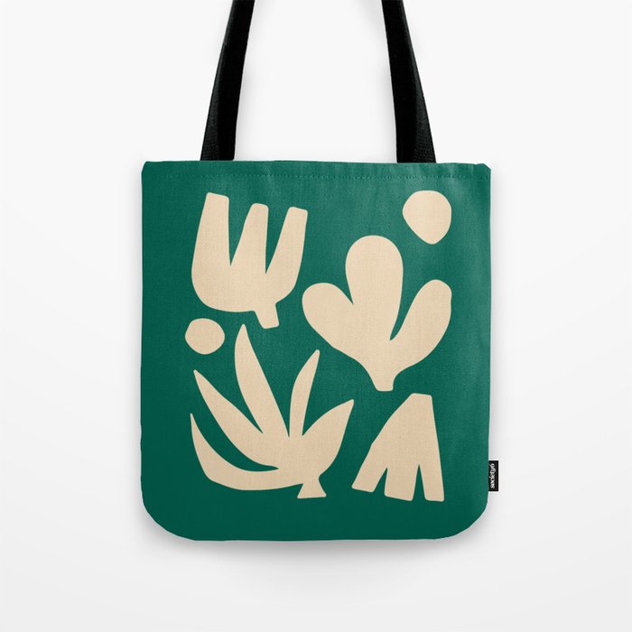 Bottle Green Collage: Paper Cutouts Matisse Edition Tote Bag