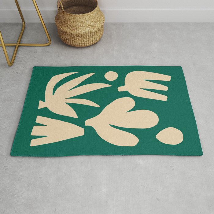 Bottle Green Collage: Paper Cutouts Matisse Edition Rug