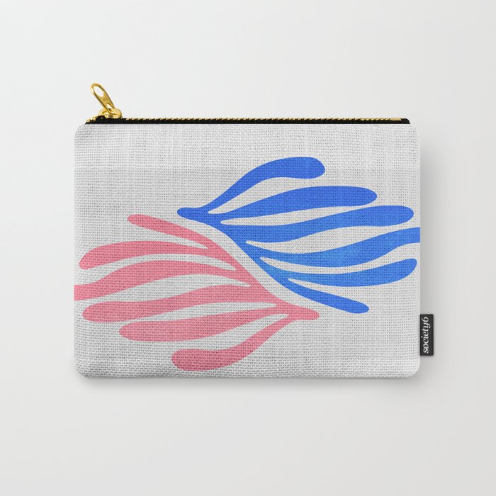 Blue & Pink Leaves: Matisse Series 01 Carry All Pouch
