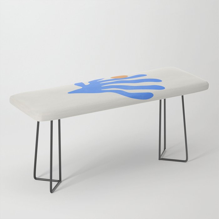 Jazz Blue Leaf: Matisse Series 02 | Mid-Century Edition Bench