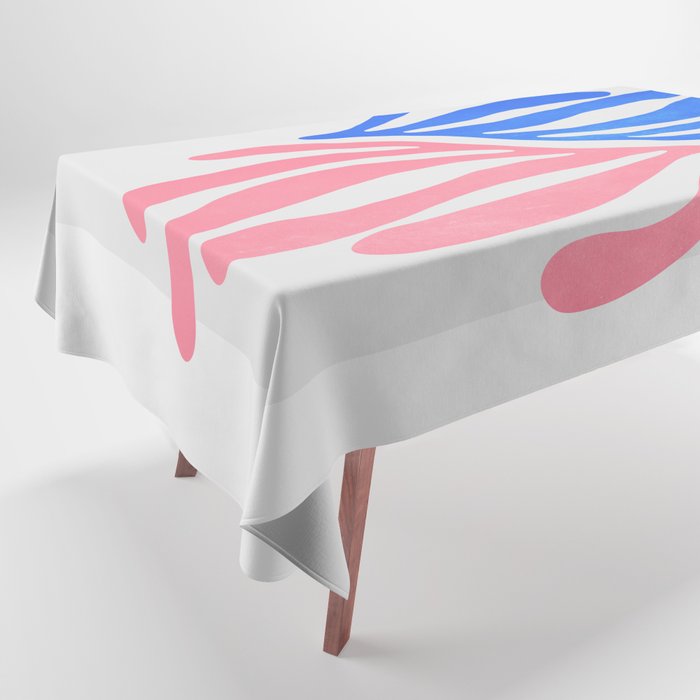 Blue & Pink Leaves: Matisse Series 01 Tablecloth
