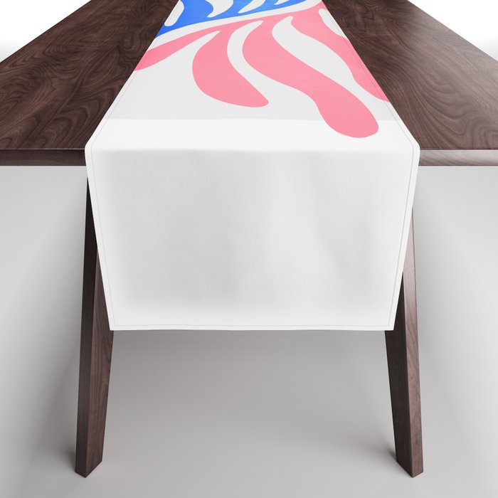 Blue & Pink Leaves: Matisse Series 01 Table Runner