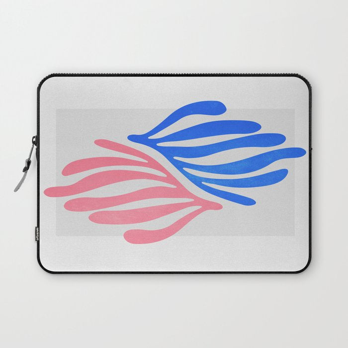 Blue & Pink Leaves: Matisse Series 01 Laptop Sleeve