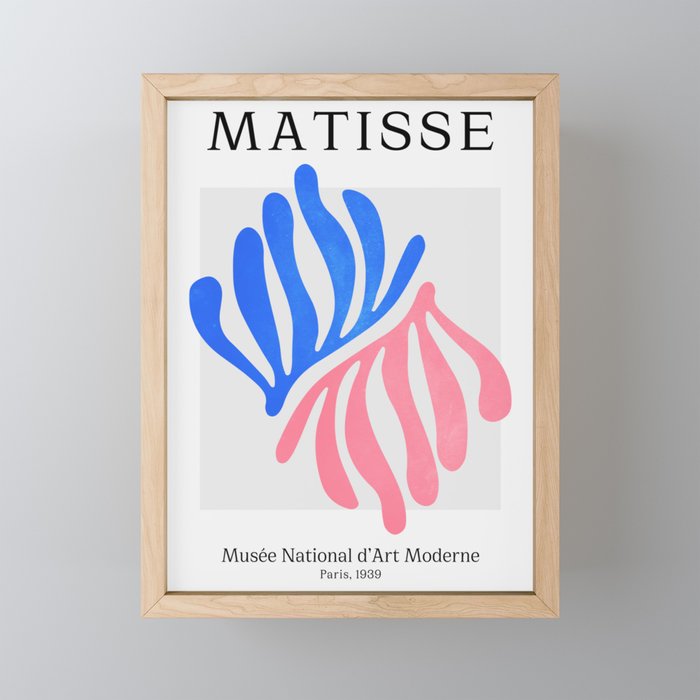 Blue & Pink Leaves: Matisse Series 01 Mini Art Print