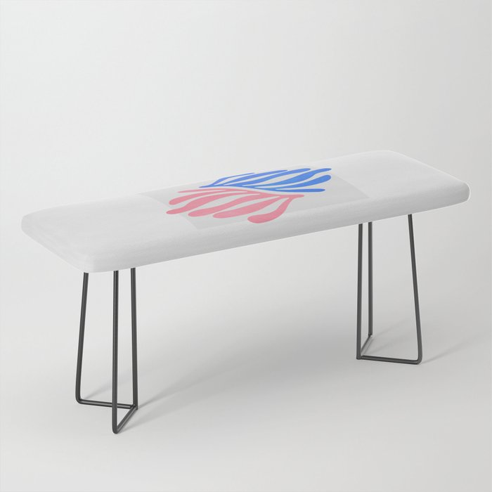 Blue & Pink Leaves: Matisse Series 01 Bench