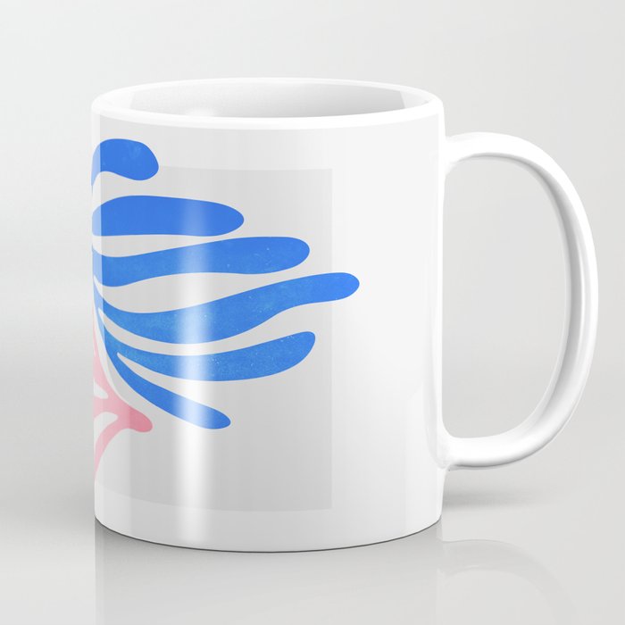 Blue & Pink Leaves: Matisse Series 01 Coffee Mug